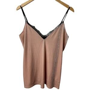 French Connection Blush Pink Velvet Camisole Top Women's Size 6 NWT